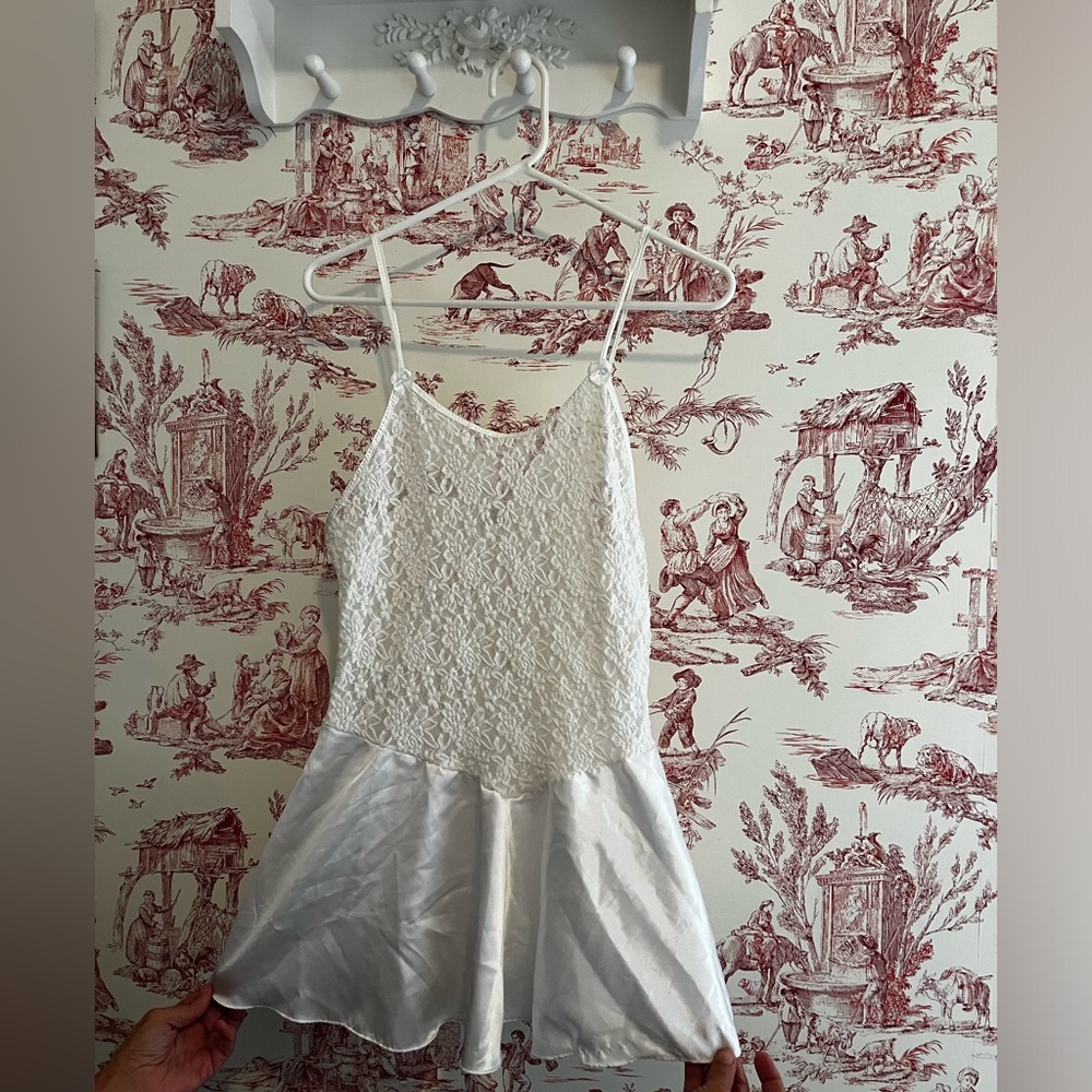 vintage white lingerie top with lace&bow🎀